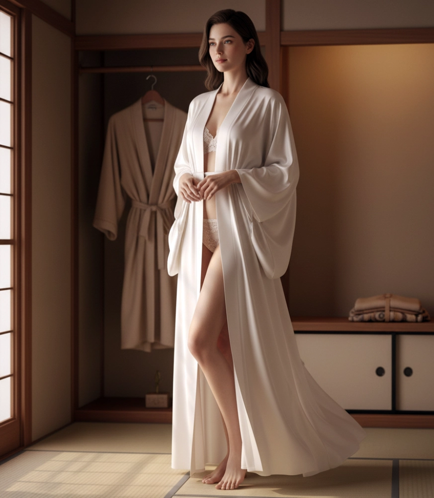 déshabillé peignoir Kimono long femme nuit