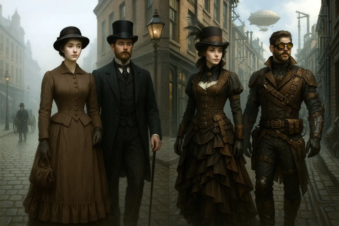 différences steampunk victorien