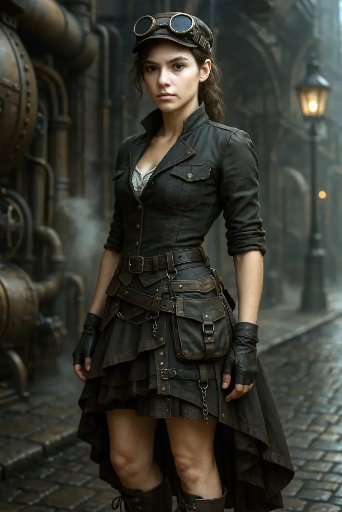 jupe courte steampunk femme