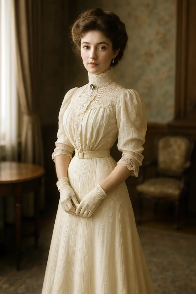 mode édouardienne robe de jour