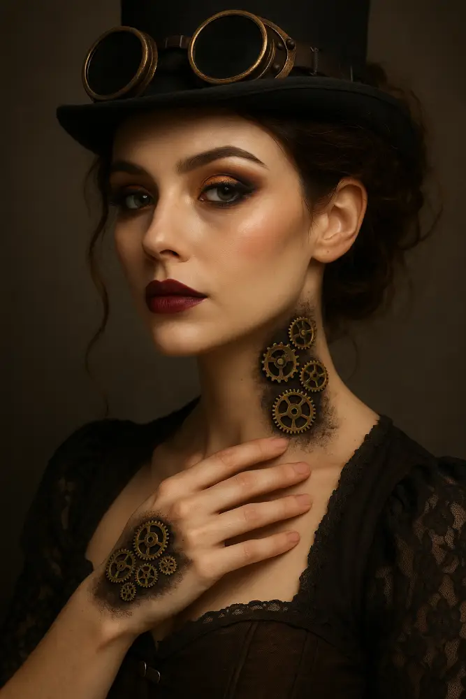 pièces mécaniques maquillage steampunk