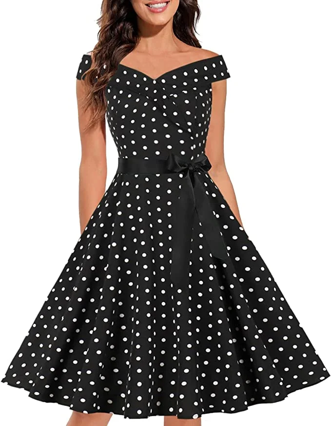 robe à pois femme années 50