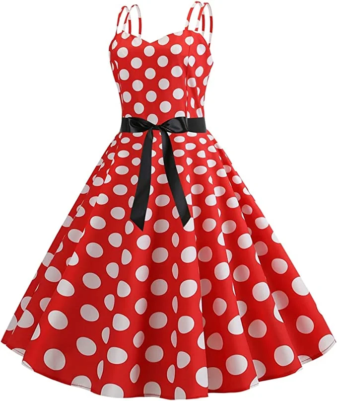 robe à pois rouge années 50